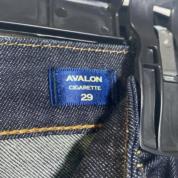 MEK Avalon Cigarette Jeans NWT Women's 29 Dark Blue Denim Embroidered Low Rise - Picture 7 of 17